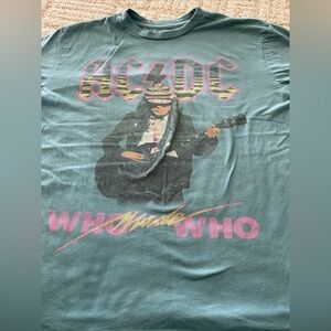 AC/DC Who Made Who Concert Tee Shirt 1986 Blue  Medium